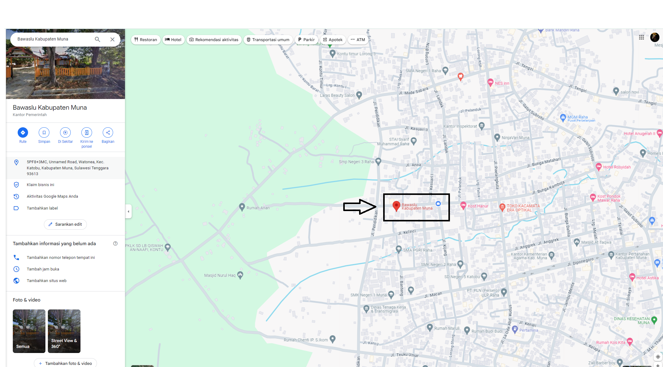 Tampilan Google Maps