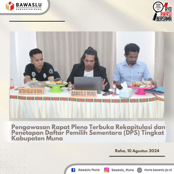 Pleno Terbuka Rekapitulasi dan Penetapan Daftar Pemilih Sementara (DPS)