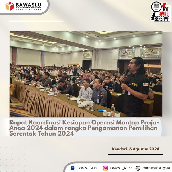 Rapat Koordinasi Lintas Sektoral Kesiapan Operasi "Mantap Praja Anoa-2024"