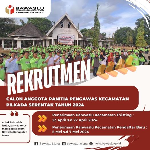 Seleksi Calon Anggota Panitia Pengawas Kecamatan Pilkada Serentak Tahun 2024