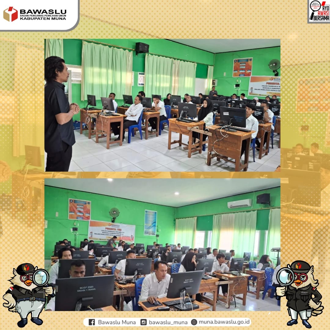 Tes Tertulis bagi Calon Panwaslu Kecamatan kategori peserta baru dalam Rangka Pemilihan Kepala Daerah Serentak 2024