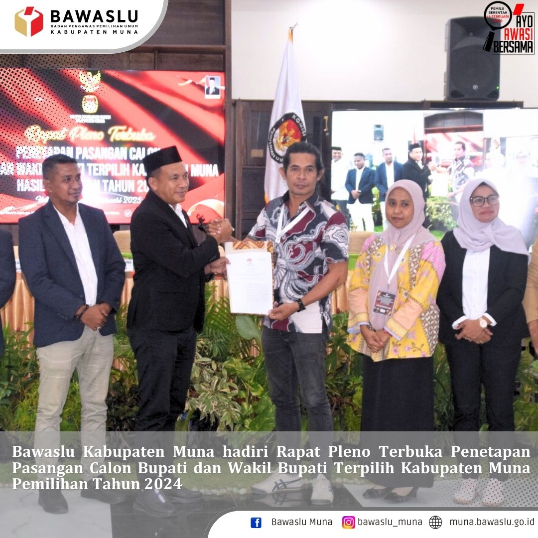 Rapat Pleno Terbuka Penetapan Pasangan Calon Bupati dan Wakil Bupati Muna