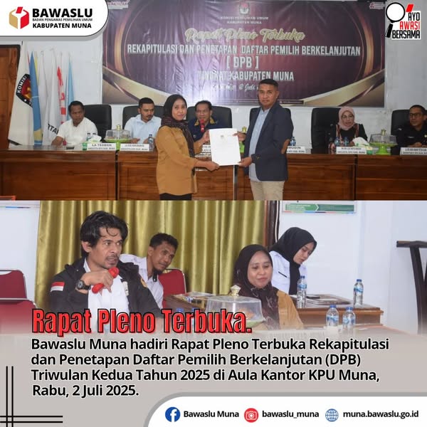 Rapat Pleno Terbuka Rekapitulasi dan Penetapan DPB