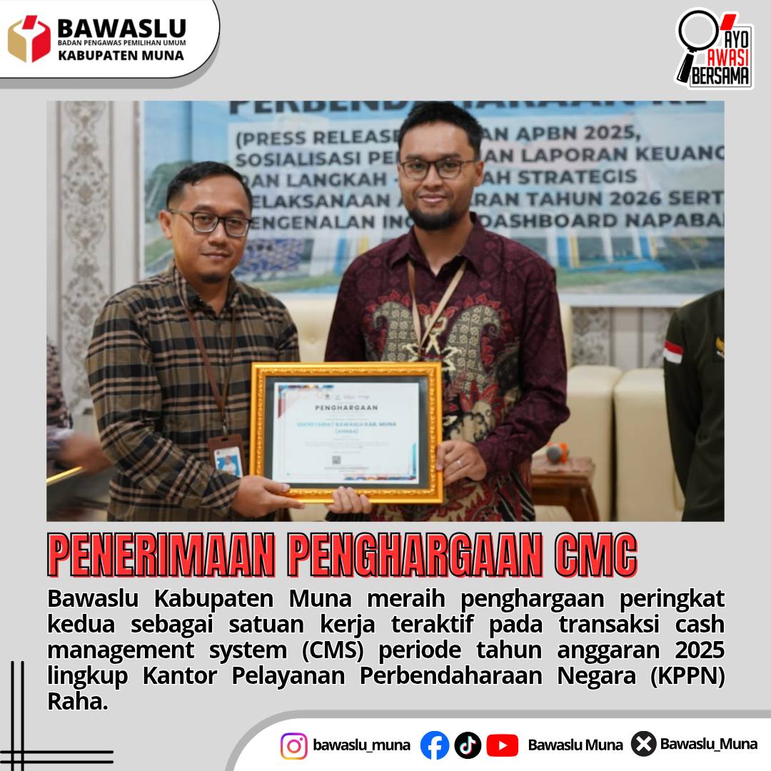 Penghargaan Penggunaan transaksi cash management system (CMS) periode tahun anggaran 2025