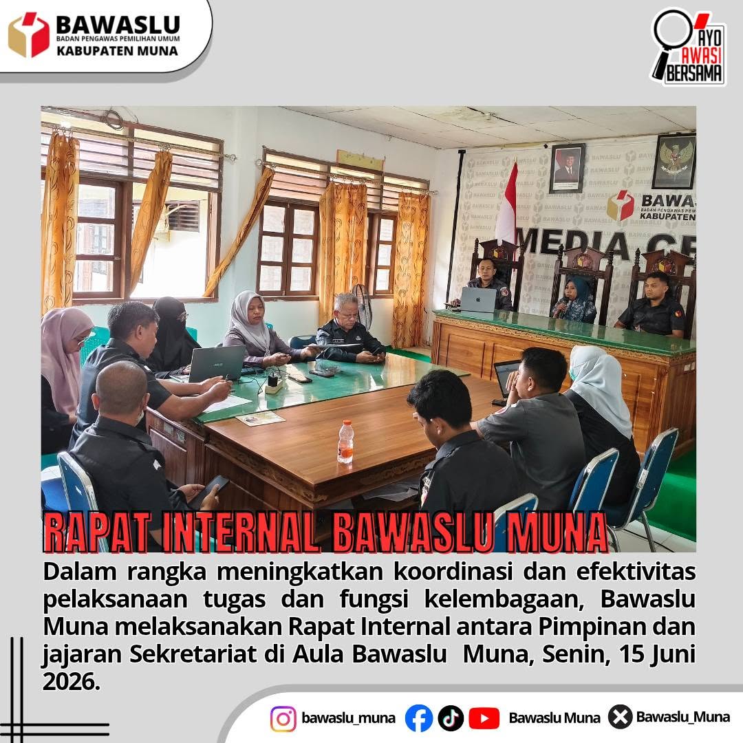 Rapat Internal Bawaslu Kabupaten Muna