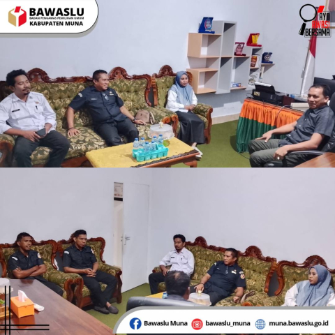 Bawaslu Kabupaten Muna melakukan kunjungan kordinasi ke Kantor KPU Kabupaten Muna 1