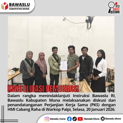 penandatanganan Perjanjian Kerja Sama (PKS) dengan HMI Cabang Raha