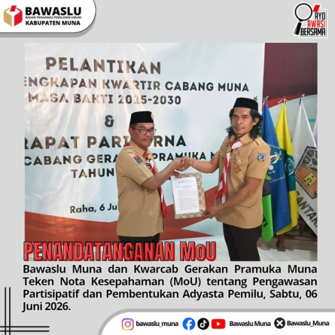 Nota Kesepahaman (MoU) dengan Kwarcab Gerakan Pramuka Muna