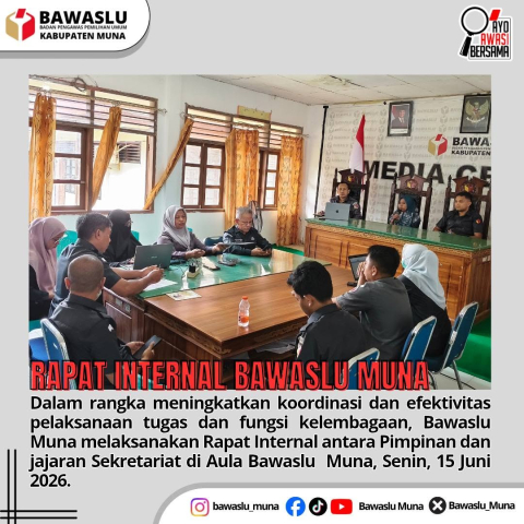 Rapat Internal Bawaslu Kabupaten Muna