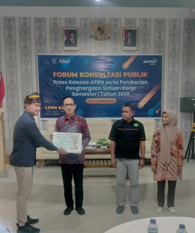 Kinerja Sekretariat Bawaslu Muna Berbuah Penghargaan dari KPPN Raha
